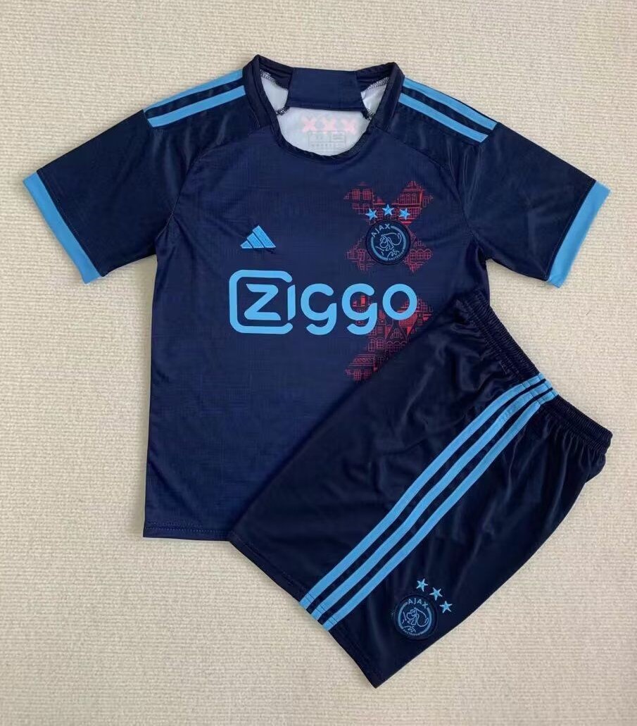 Kids-Ajax 23/24 Concept Navy Blue Soccer Jersey